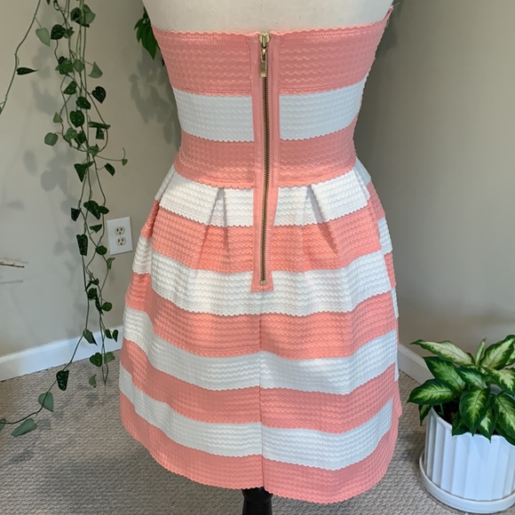 B. Darlin Pink And White Strapless Sundress - Picture 3 of 6